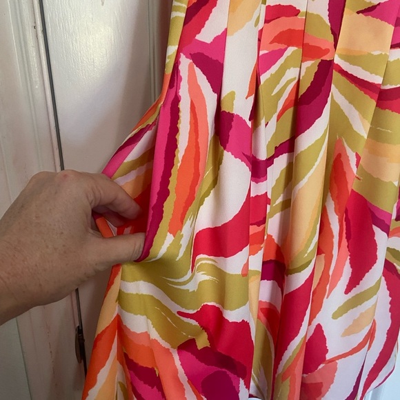 Vince Camuto scuba bright geometric fit and flare mini dress 12 - Picture 5 of 9